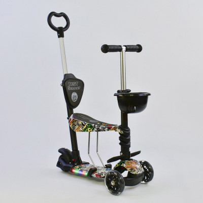 Самокат 5в1 Best Scooter 64020 Абстракція з підсвічуванням платформи і коліс