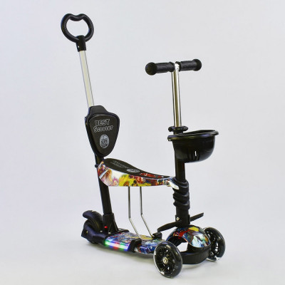 Самокат 5в1 Best Scooter 67050 Абстракция с подсветкой платформы и колес