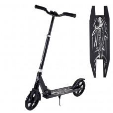 Самокат двухколесный "Best Scooter" 68848 "Shark", Черный, зажим руля, колеса PU - 20 см, 1 амортизатор