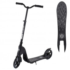 Самокат двоколісний 72378 "Best Scooter" колір чорний, колеса PU - 20 см, широкий велосипедний кермо, новий зажим керма