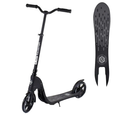 Самокат двухколесный 72378 "Best Scooter" цвет черный, колеса PU - 20 см, широкий велосипедный руль, новый зажим руля