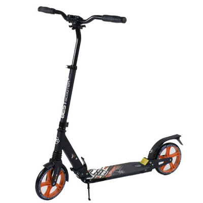 Самокат алюмінієвий складаний Best Scooter (Чорний з помаранчевим)