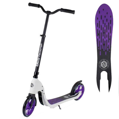 Самокат двоколісний 90003 "Best Scooter" колір фіолетовий, колеса PU - 20 см, широкий велосипедний кермо, новий зажим керма