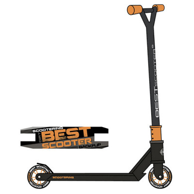 Самокат трюкових Best Scooter HIC-система (Чорний з помаранчевим)