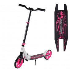 Самокат двоколісний "Best Scooter" 92465 "Shark", Рожевий, затиск керма, колеса PU - 20 см, 1 амортизатор Самокат двоколісний "Best Scooter" 92465 "Shark", Рожевий, затиск керма, колеса PU - 20 см, 1 амортизатор