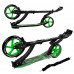 Самокат двухколесный "Best Scooter" 52266, зеленый, колеса PU - переднее 23 см, заднее - 20 см, 1 амортизатор, широкий руль, зажим руля