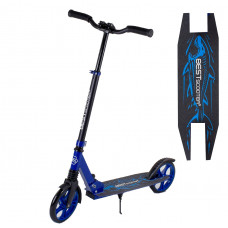 Самокат двухколесный "Best Scooter" 97540  "Shark", Синий, зажим руля, колеса PU - 20 см, 1 амортизатор