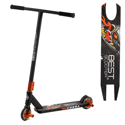 Самокат трюкової Best Scooter CB-00549, помаранчевий, HIC-система, Пегі, алюмінієвий диск і дека, колеса PU, d = 110мм, ширина керма - 54 см