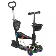 Детский самокат 5в1 Best Scooter Абстракция (Черный)
