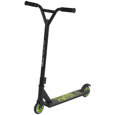 Самокат трюкових металевий Best Scooter (Чорний з салатовим)