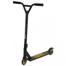 Самокат трюковый металлический Best Scooter (Черный с желтым)