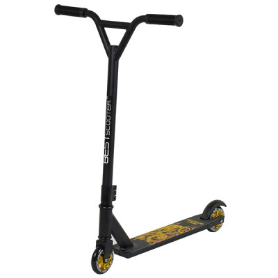 Самокат трюкових металевий Best Scooter (Чорний з жовтим)