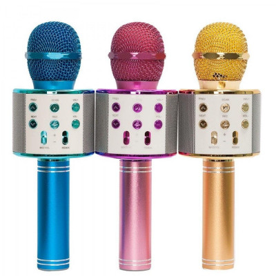 Безпровідний мікрофон караоке "WSTER" WS 858, Bluetooth і USB зарядка