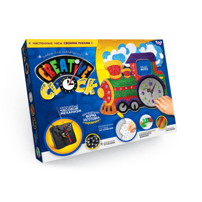 Набір для творчості Годинник Creative clock Паравозик CC-01-02